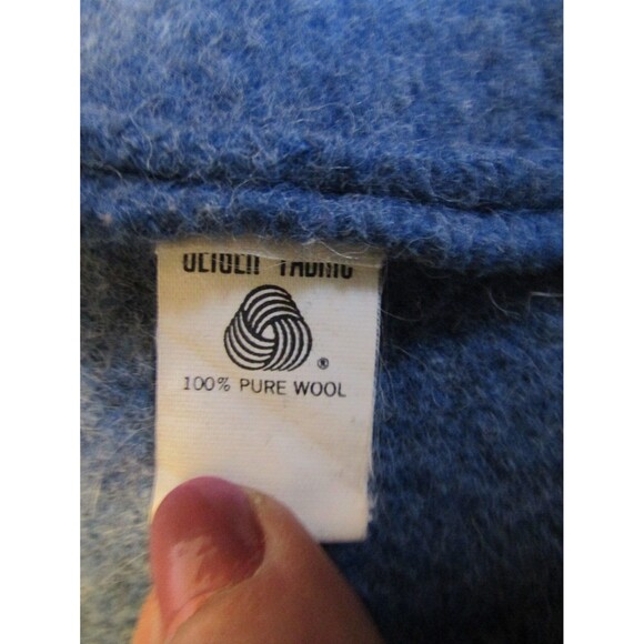 Vintage Geiger Austria Wool Coat Blue Lined Knit Sleeves Womens Sz 38 US M/L - Picture 10 of 11